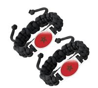 ZENRUIMING 2 braccialetti in corda intrecciata con bandiera del Marocco, regolabile, con bandiera intrecciata, in cristallo, souvenir da viaggio, accessorio per il giorno del patriota