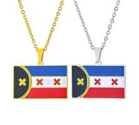 ZENRUIMING 2 collane con bandiera Lmanburg Dream SMP, ciondolo L'Manberg Freedom da uomo e da donna in acciaio inox, accessorio per sport all'aria aperta