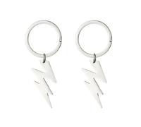 ZENRUIMING 2 portachiavi a forma di fulmine, in acciaio inox, lucido, con logo a forma di fulmine, accessorio per auto, zaino, borsa, Argento, taglia unica
