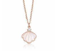 ZENRUIMING Collana da donna in argento Sterling 999 con ciondolo a forma di conchiglia, placcata in oro rosa, collana regolabile da 45 cm + 5 cm, gioiello ispirato all'oceano, regalo per donne