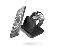 Zens Magnetic Nightstand Wireless Charger Pro 2, MagSafe & Qi2, 15W Wireless Charger per iPhone/Apple Watch/AirPods, Adattatore da 20 W Incluso (EU/UK/US) Con Cavo da 1,5 m Integrato, Nero