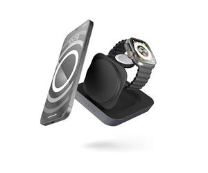Zens Magnetic Nightstand Wireless Charger Pro 2, MagSafe & Qi2, 15W Wireless Charger per iPhone/Apple Watch/AirPods, Adattatore da 20 W Incluso (EU/UK/US) Con Cavo da 1,5 m Integrato, Nero