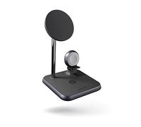 ZENS Magnetic+Watch Caricatore wireless 4in1 in alluminio compatibile con MagSafe (certificato Qi/MFi, adattatore di alimentazione con cavo incluso) Nero