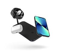ZENS Qi e Mfi certificato triple Aluminium wireless charger per due dispositivi + Apple Watch, supporta la ricarica veloce senza fili fino a 10W - Funziona con tutti i dispositivi di ricarica wireless