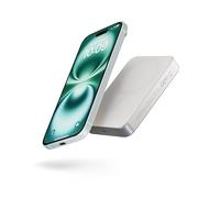 Zens Slim Aluminium Power Bank Qi2 10k mAh, Caricatore Wireless MagSafe da 15 W per iPhone 16/15/14/13/12 e AirPods, Cavo USB C-C da 30 cm Incluso, Bianca