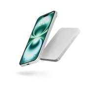 Zens Slim Aluminium Power Bank Qi2 5k mAh, Caricatore Wireless MagSafe da 15 W per iPhone 16/15/14/13/12 e AirPods, Cavo USB C-C da 30 cm Incluso, Bianca