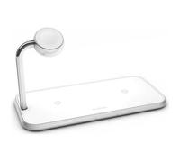 ZENS - Tripla Alluminio. Caricabatterie Qi Wireless 220v Cavo 2x10w Bianco Con Caricabatterie Apple Watch (apple Qc 7.5w)