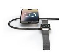 Zens Wireless Charging Cable Pro 2 Aluminum, Nero | Cavo USB-C 1 m con integrato adattatore ricarica wireless MagSafe e Qi2 15W, per iPhone con MagSafe, AirPods e Apple Watch