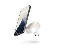 Zens Wireless Charging EU Power Adapter, Caricatore Wireless MagSafe e Qi da 15 W per iPhone Air/17/16/15/14/13/12 e AirPods, Porta USB-C da 18 W Inclusa, Bianca