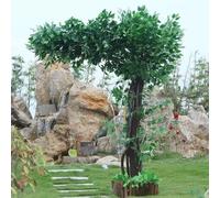 ZenSeFarin Alberi di Banyan Verdi Artificiali Densi di Piante di Simulazione Decorazione di Interni Albero Hotel Soggiorno Matrimonio Hotel Centro Commerciale Decorazione,Extended-1.5x1m/4.9x3.2ft