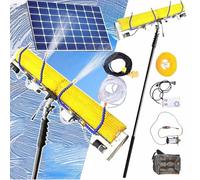 ZenSeFarin Attrezzatura Pulizia dei Pannelli Solari,Macchina Pulizia dei Pannelli Solari Fotovoltaici,Asta Telescopica Alimentata Ad Acqua,Spazzola a Rullo Testina Spazzola da 100 Mm,Wired-5m/16.4ft