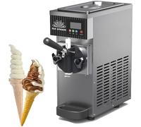 ZenSeFarin Gelatiera Professionale Soft Serve,Macchina Gelato Commerciale,con Compressore Autorefrigerante,Pannello LCD, Preraffreddamento Automatico,per Snack Bar Ristorante,Grey