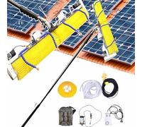 ZenSeFarin Macchina per La Pulizia Pannelli Fotovoltaici,Spazzola Pulizia dei Pannelli Solari con Asta Telescopica,Testina della Spazzola da 100 Mm,Kit Pulizia delle Finestre Ad Acqua,Wired-4m/13ft