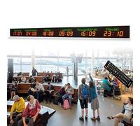 ZenSeFarin Orologio Digitale con più Fusi Orari,WiFi Abilitato per Aggiornamenti Facili della Città,Calibrazione Automatica,Funzione Ora Legale, per Hotel,Aeroporti E Luoghi di Intrattenimento,6City