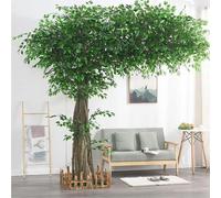 ZenSeFarin Piante Artificiali Alberi Simulazione Banyan Tree Grande Albero Finto Hotel Centro Commerciale Arredamento d'interni Pianta Artificiale Decorazione della Stanza,Extended-2.5x2.5m/8.2x8.2ft