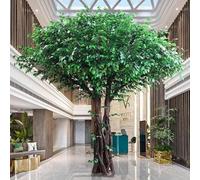 ZenSeFarin Piante Artificiali Alberi Simulazione Banyan Tree Grande Albero Finto Hotel Centro Commerciale Arredamento d'interni Pianta Artificiale Decorazione della Stanza,Round-1.8x1.5m/5.9x4.9ft