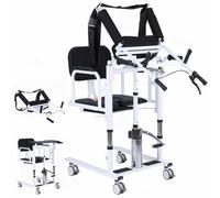 ZenSeFarin Sollevatore Paziente Idraulico, Altezza di Sollevamento Idraulica Paziente Altezza di Sollevamento Regolabile 40-65 Cm, con Schienale Diviso a 180° per Malati Anziani Disabili,Black