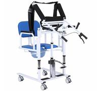 ZenSeFarin Sollevatore Portatile Anziani E Anziani,Sollevatore Trasferimento Regolabile in Altezza Supporto per Trasferimento,Sedia da Doccia Multifunzione con Seduta Divisa a 180°,Portata 200Kg,Blue