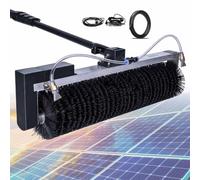 ZenSeFarin Spazzola a Rullo per La Pulizia Solare a Spruzzo Automatico dell'Acqua,Manico Telescopico da 3,5-7,5M per Pannelli Fotovoltaici E Finestre,Spazzola Rotante Pulizia,ACVersion-5.5m/18.0ft