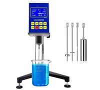 ZenSeFarin Viscosimetro Rotativo Digitale,Viscosimetri da Laboratorio con 4 Rotori,Misuratore Viscosità,Display LCD,Misuratore Fluidimetro con Accuratezza ±3% per Adesivi per Vernici Grasso,NDJ-5S