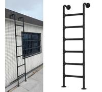 ZENSTYW Scala A Pioli in Metallo Montata A Parete,Scala Resistente Dell'uscita di Emergenza per Il Pozzo della Finestra,capacità di Carico 150kg(190cm/75in)