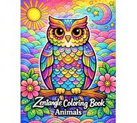 Zentangle Coloring Book Animals: 50 Relaxing Pattern Animal Coloring Pages for Adult Stress Relief