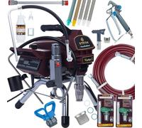 Zenthril Vortex E PowerXcellence - Spruzzatore a colori Airless 3000 W, 20 MPa, 3,5 l/min, ugello max. 0,021" | Controllo elettronico della pressione | Set con pistola e accessori