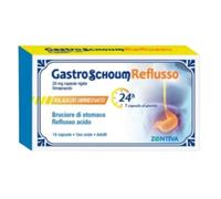 Zentiva Gastro Schoum Reflusso 20mg Omeprazolo per Bruciore di Stomaco e Reflusso Acido Rilascio Immediato, 14 Capsule