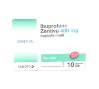 Zentiva Ibuprofene 400 mg - Capsule molli per il dolore e l'infiammazione, 10 capsule