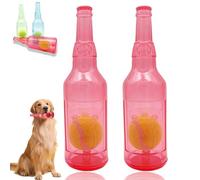 Zentric CrunchNPlay Bottle Toy, Crunchnplay Bottle Toy For Dogs, Zentric Crunch Play Bottle Toy, Tennis Dog Chews Toy Bottle, Interactive Dog Chew Toy With Tennis Ball (2 Pcs,Red)