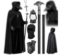 zentrontx Costume da Pestdottore da Uomo,Medico Della Peste Costume da Uomo, Plague Doctor Medievale Costume da uomo per Halloween