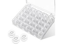 ZENVALY Rocchetti per Macchina da Cucire, Bobine Universali Trasparente Plastica Rocchetti per Cucito, con Scatola, per Macchine da Cucire Domestiche, 25 Pezzi