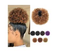 ZENY896V Chignon da Donna Chignon Afro Sintetico con Coulisse, Corto e Riccio, for Donna Pezzo di Capelli disordinato(4)