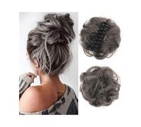 ZENY896V Chignon da Donna Chignon Riccio Ondulato disordinato con Fermaglio for Capelli, Chignon con Fermaglio for Capelli, Chignon Sintetico spettinato Pezzo di Capelli disordinato(Dimgray)