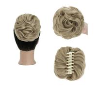 ZENY896V Chignon da Donna Chignon spettinato con Fermaglio for Artigli, Chignon Ondulato e Riccio, Extension for Capelli Sintetici, spettinati e Raccolti Pezzo di Capelli disordinato(Natural Blonde)