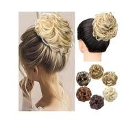 ZENY896V Chignon da Donna Extension for Chignon Sintetici, Elastici e spettinati, Corti e Ricci, Chignon spettinato Pezzo di Capelli disordinato(27)