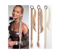 ZENY896V Ponytail Extensions - Extensions per coda di cavallo intrecciata, lunga con fascia elastica, 86 cm, extension per capelli sintetici naturali e soffici, per donna coda di cavallo (12h24)