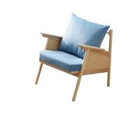 ZENY896V Sedia a sdraio comoda in legno blu per soggiorno, camera da letto o balcone