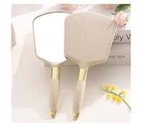 ZENY896V Specchio Trucco 2pc Vintage palmare Trucco Specchio Specchio Specchio Specchio Vanity Specchio Spa Salone Trucco vanità cosmetico Specchio Compatto for Le Donne Adatto per spogliatoi(Beige)