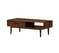 ZENY896V Tavolino da caffè moderno della metà del secolo in legno con cassetto e maniglia incassata per mensola aperta per il soggiorno (piccolo)