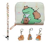 ZenyTra Portmonee Capybara per bambini - Include cordino e 3 portachiavi Capybara | Borsa sul petto in PU, portafoglio da appendere regalo per ragazzi e ragazze