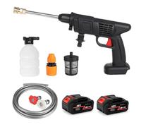 ZENZERO® - Idropulitrice a Batteria 42V 8000mAh Portatile, Alta Pressione con 2 Batterie Ricaricabili, Pulitore per Auto, Pavimenti, Terrazzi, Esterni, Giardino, Lavaggio a Freddo