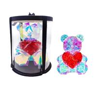 ZENZERO® - Orsetto Luminoso Colorato a LED | Orsetto Cuore Rosso Illuminato A LED con Confezione Regalo| Lampada da Tavolo Luce Notturna Orsetto 3D