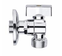 Zenzero-Rubinetto Lavatrice a Sfera in Ottone Cromato, Valvola ad Angolo con Rosetta, Attacco G1/2" - Uscita G3/4", Rubinetto di Arresto per Lavatrice, Lavastoviglie e Impianto Idrico, 1 Pezzo