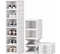 ZENZERO®- SCARPIERA PIEGHEVOLE a 6 Ripiani Trasparente - Dimensioni 102x25,5x34,5 cm - Scatola Contenitore Portascarpe Organizzatore Scarpiera Shoe Box (1#)
