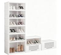 ZENZERO®- SCARPIERA PIEGHEVOLE a 6 Ripiani Trasparente - Dimensioni 105x25,5x34,5 cm - Scatola Contenitore Portascarpe Organizzatore Scarpiera Shoe Box (6 Scomparti,Contiene 12 paia)