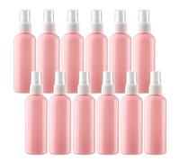 ZEOABSY 12 Pezzi 100ml Flaconi Spray Vuoti, Bottiglie Spray Rosa Plastica Fine Nebbia Bottiglia Set da Viaggio, Flacone Spray Atomizzatore Vuoto con Pompa Bianco, Alcool Profumo Sprayper
