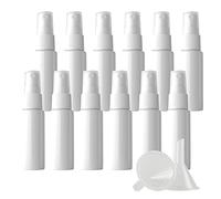 ZEOABSY 12 Pezzi 20ml Flaconi Spray Vuoti, Profumo Sprayer, Bottiglie Spray Bianco Plastica Fine Nebbia Bottiglia Set da Viaggio, Flacone Spray Atomizzatore Vuoto con Pompa Blanc