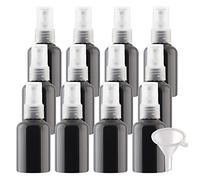 ZEOABSY 12 Pezzi 50ml Flaconi Spray in Plastica Nero 38MM x 99MM, Vuoti Bottiglie Spray Fine Nebbia Bottiglia da Viaggio, Flacone Spray Atomizzatore Vuoto con Pompa Trasparente, Profumo Sprayper