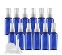 ZEOABSY 12 Pezzi 50ml Flaconi Spray Vuoti, Bottiglie Spray Blu Plastica Fine Nebbia Bottiglia Set da Viaggio, Flacone Spray Atomizzatore Vuoto con Pompa Nero, Alcool Profumo Sprayper